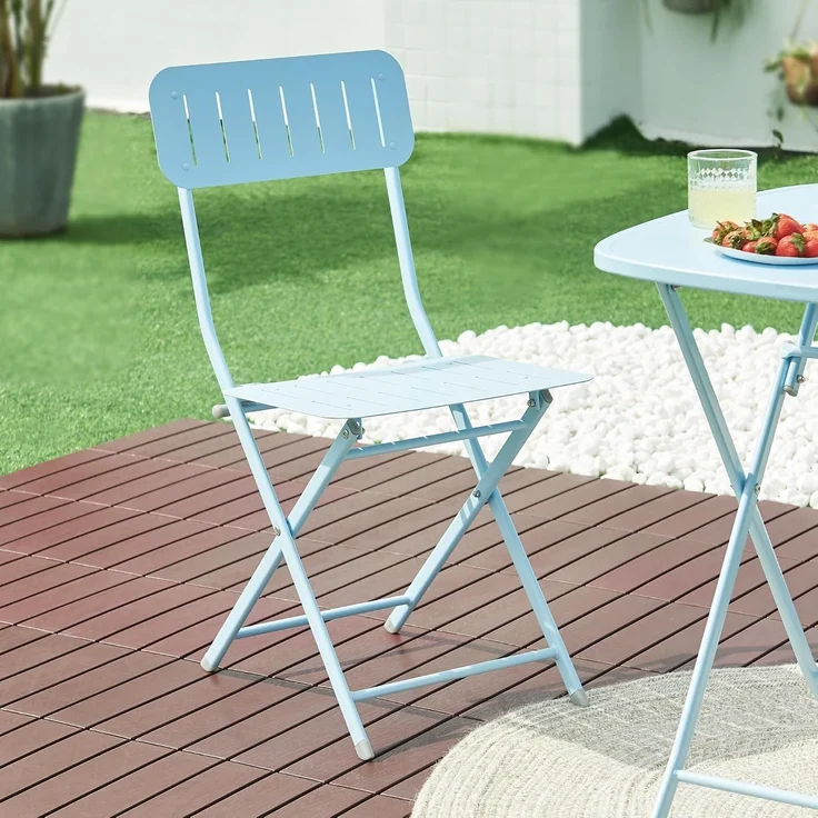 Klappstuhl Sande 2er Set Stahl Himmelblau [en. casa] – Bild 4