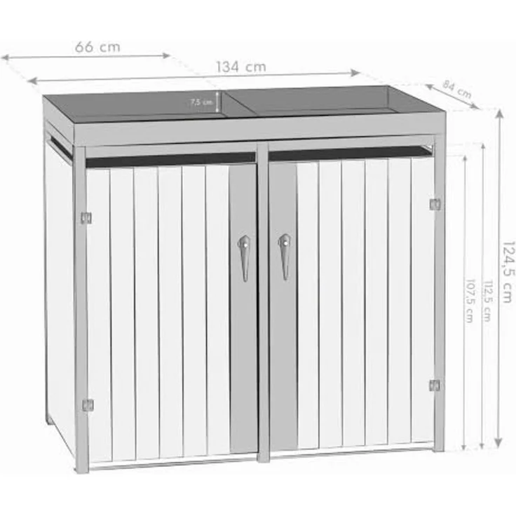 Westmann Mülltonnenbox Planta Edelstahl | 2x240 L – Bild 7