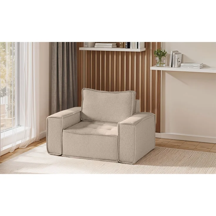 Sessel Designersessel SANDE Stoff Alpine Toffee – Bild 1