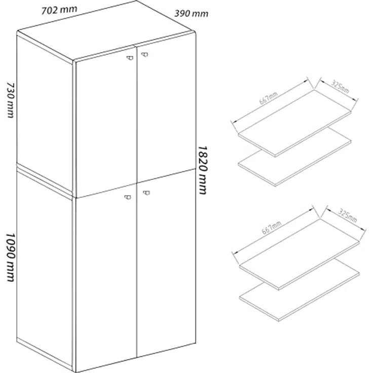 MID.YOU Schuhschrank Lona, anthrazit mit Honigeiche, 6 Fächer, 70x182x39 cm, stehend – Bild 3
