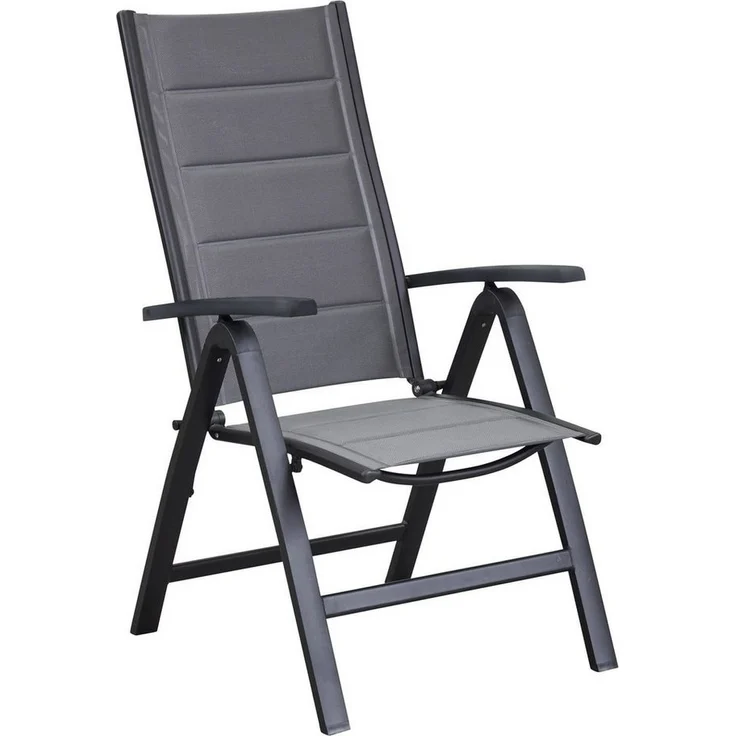 Gartenstuhl Livorno / Unicamo, Aluminium, Schwarz, 61 x 112 x 75 cm – Bild 1