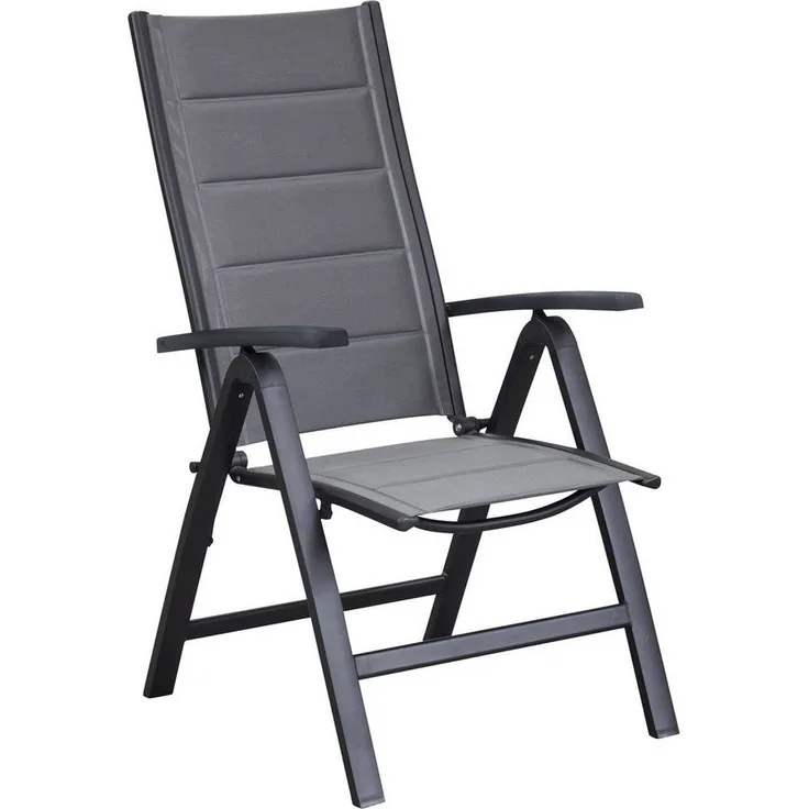 Gartenstuhl Livorno / Unicamo, Aluminium, Schwarz, 61 x 112 x 75 cm