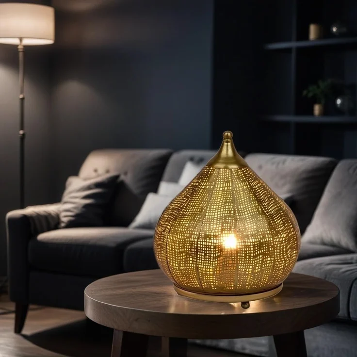 Marrakesch Orient & Mediterran Interior Nachttischlampe Orientalische Deko Tischlampe Nachttischlampe Lampe Jamiel Gold, Leuchtmittel nicht im Lieferumfang enthalten, Handarbeit – Bild 6