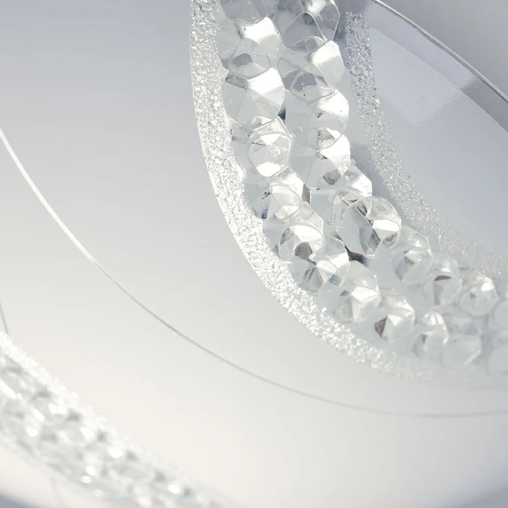 LED Deckenleuchte, Kristalle klar, Glas satiniert, D 30 cm – Bild 6