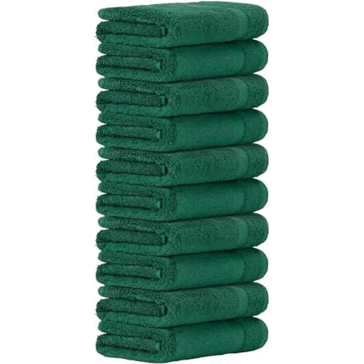 Luckytowel Duschtuch Set 70x140 cm – Oeko-TEX Frottee Handtücher 10er Pack in Grün, 100% Baumwolle, 600 g/m², flauschig & saugstark mit Aufhängeschlaufe – Bild 1