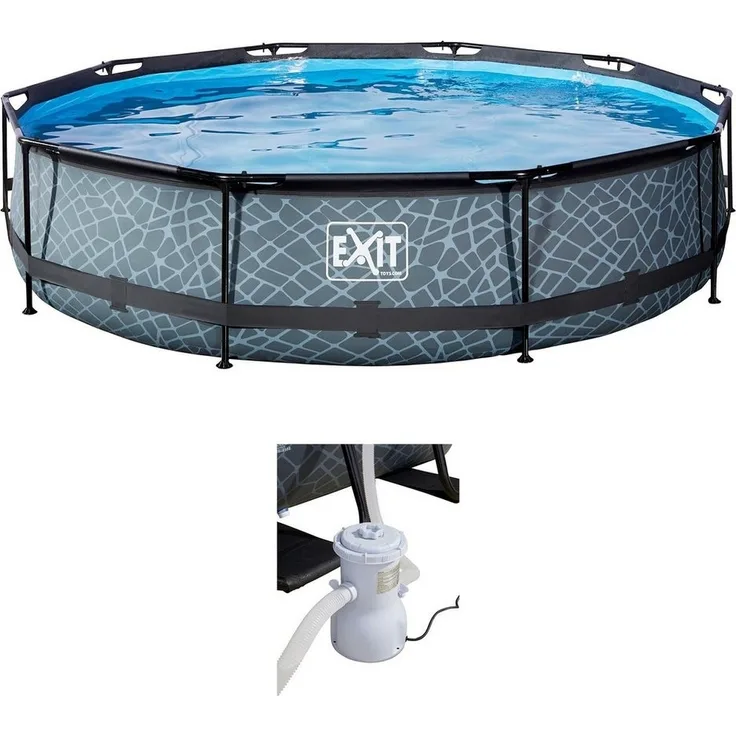EXIT Swimming Pool Ø 360x76 cm grau