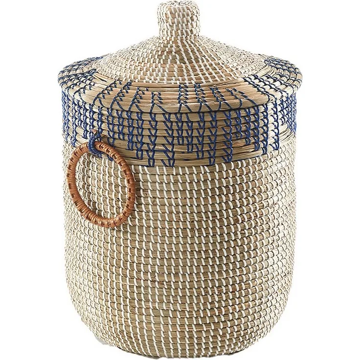 Kobolo Aufbewahrungskorb Korb BOREA aus Seegras inkl. Deckel und Griffen (Stück, 1 St, Stück), Korb mit Deckel