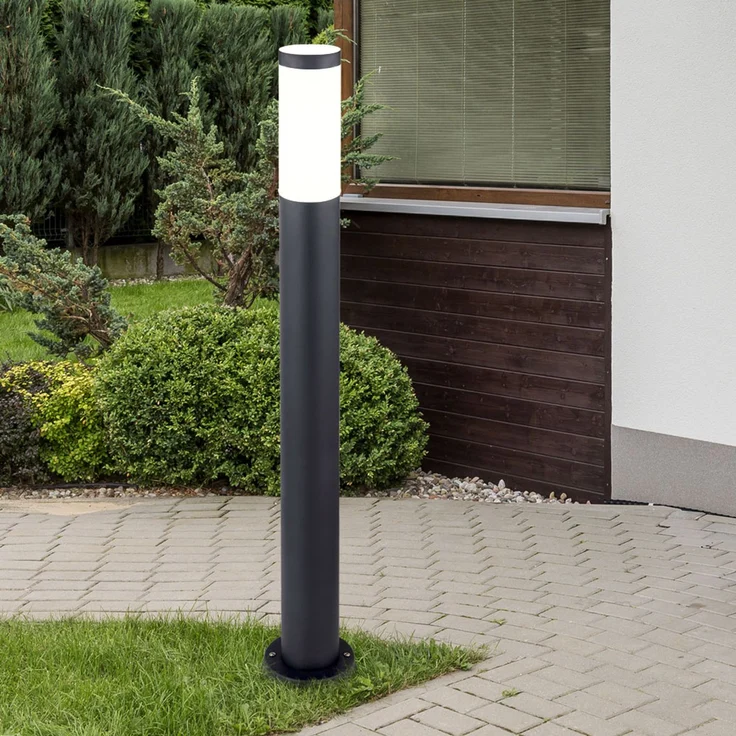LED Stehleuchte, Edelstahl anthrazit mit Erdspieß – Bild 9