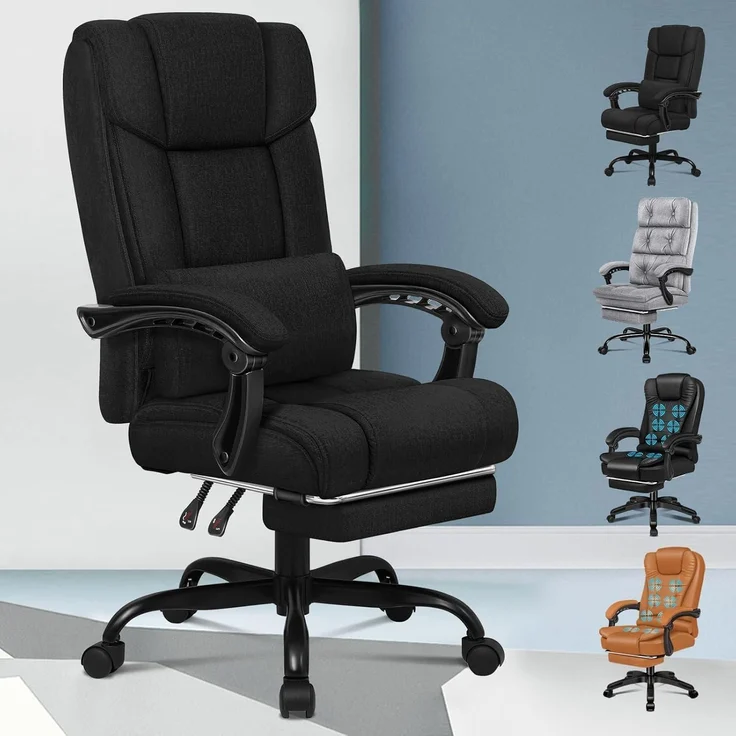 Bürostuhl Hochlehner 150Grad Netzgewebe Boss Schwarz Leinen BOSS Serie – Bild 1