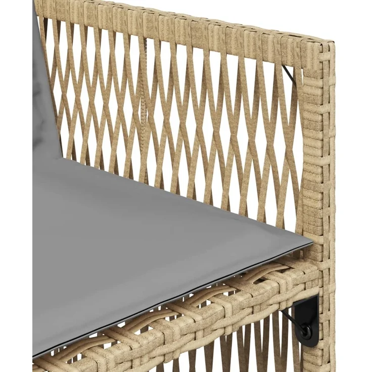 vidaXL Gartenstühle mit Kissen 4 Stk. Beigemischung Poly Rattan 364972 – Bild 9