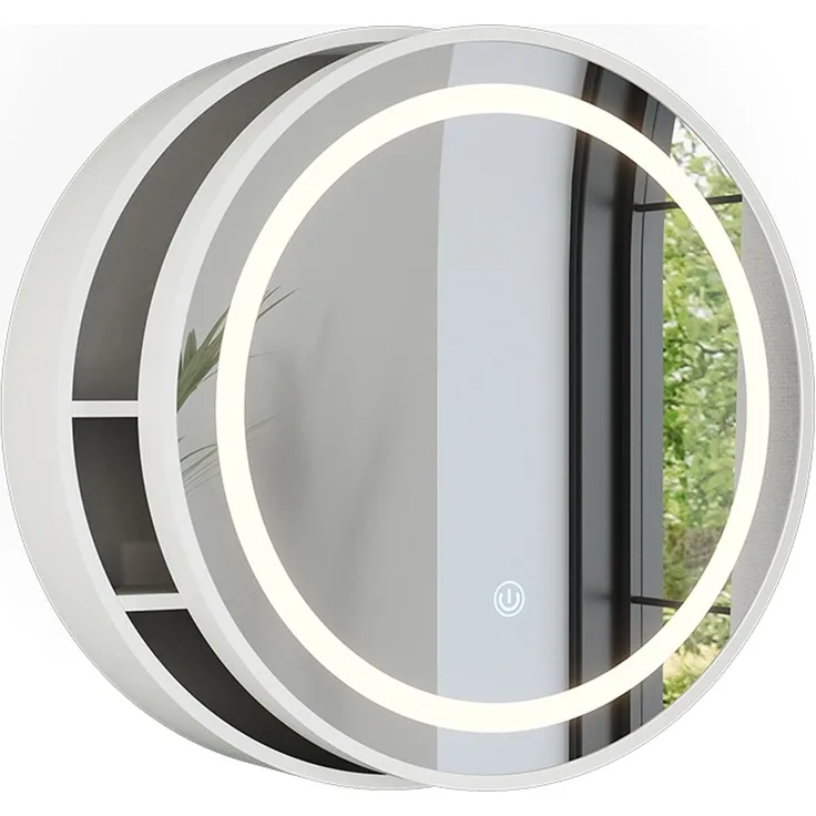 Badspiegelschrank Silva Weiß 50 x 50 cm mit 5 Aufbewahrungsfächern Vicco