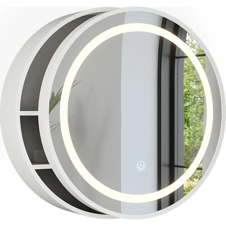 Badspiegelschrank Silva Weiß 50 x 50 cm mit 5 Aufbewahrungsfächern Vicco – Bild 1