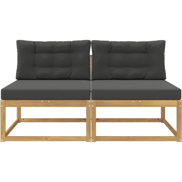 vidaXL Outdoor Mittelsofa 2 stk. 2-Sitzer Massivholz Akazie 901543 – Bild 3