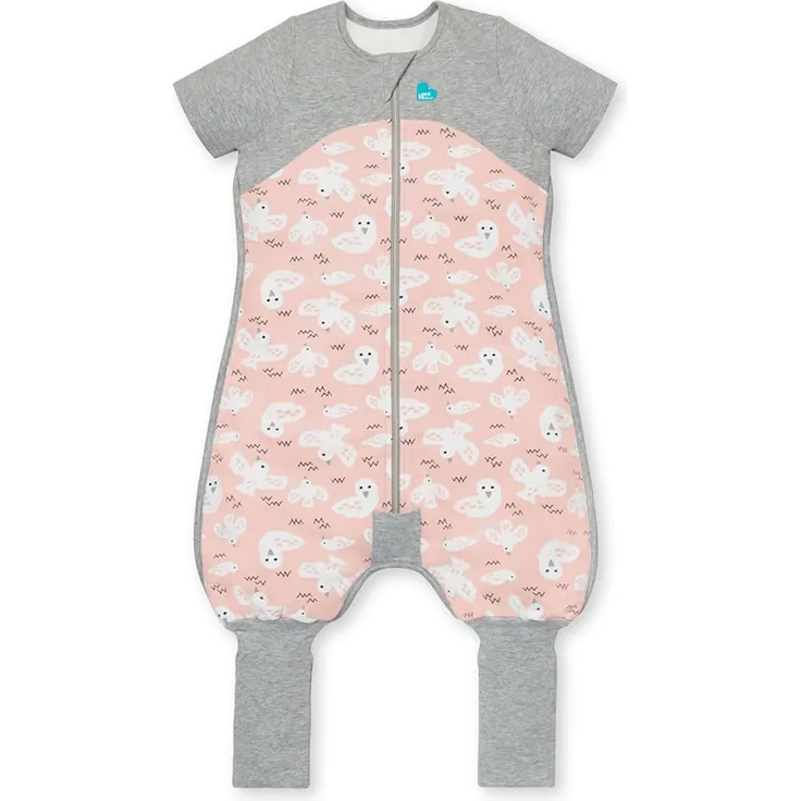 Love To Dream Schlafsack mit Füßen, 24-36 Monate, idealer Stoff für milde Temperaturen (18-24°C), statt Bettdecke, Schlafanzug Baby Winter, Babyschlafsack, Rosa