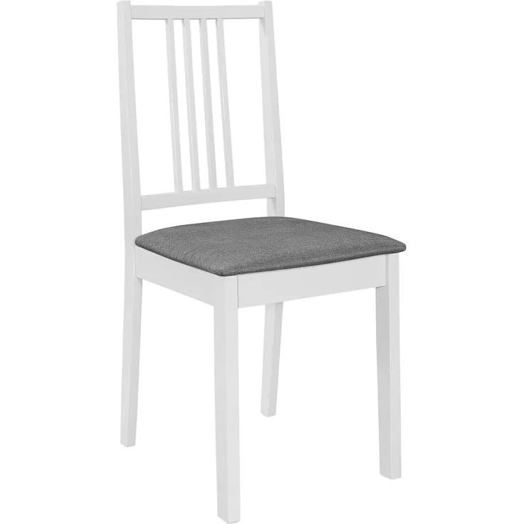 vidaXL Esszimmerstühle mit Polstern 4 Stk. Weiß Massivholz [247637]