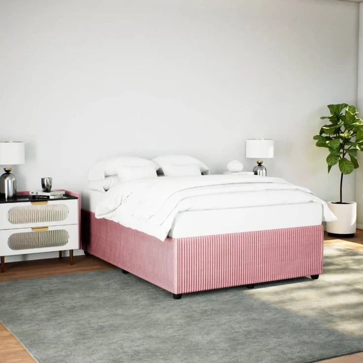 vidaXL Bettgestell Rosa 140x190 cm Samt 3285011 – Bild 1