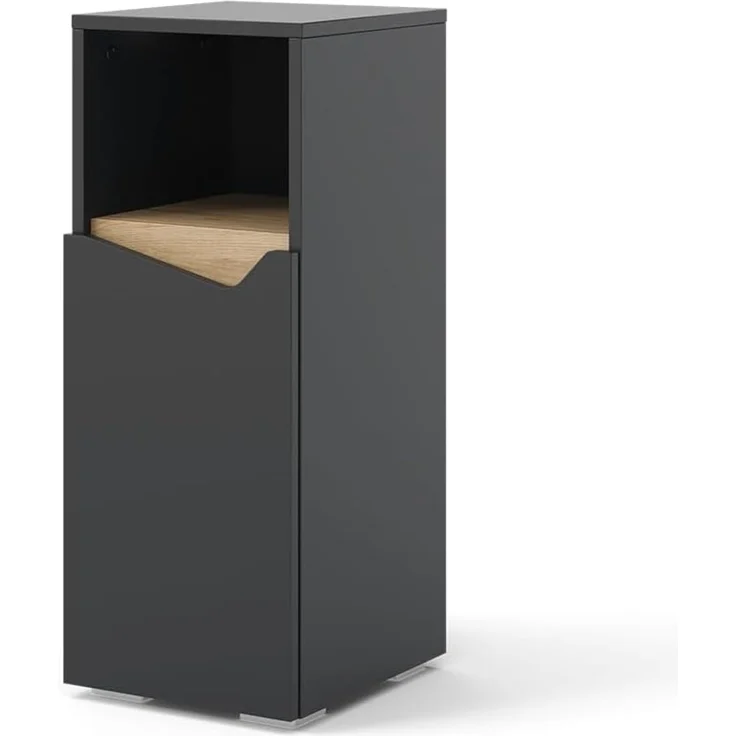 Midischrank Marelle Anthrazit/Artisan 30 x 74.5 cm mit Tür und offenem Fach Vicco – Bild 1