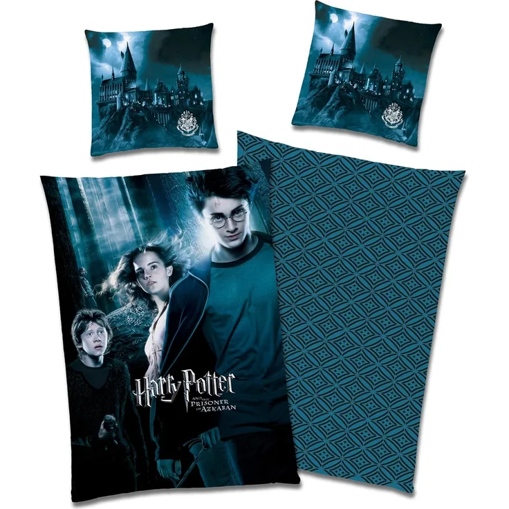 BERONAGE Wendebettwäsche Harry Potter Bettwäsche Azkaban Blau Linon / Renforcé, Baumwolle, 2 teilig