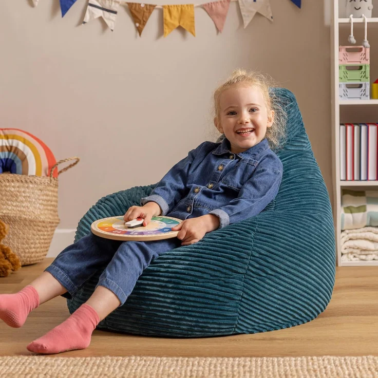 icon Sitzsack Sitzsack Sessel aus Cord Flauschig für Kinder „Dalton", 69x59x65cm, Made in Germany, für Kinderzimmer – Bild 2