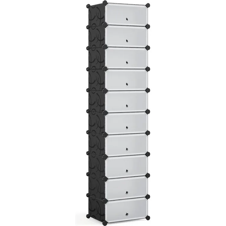 Mondeer Schuhschrank Schuhschrank (10 Fächer) mit Tür, Staub- und Wasserabweisend, für 20-42 Paar Schuhe