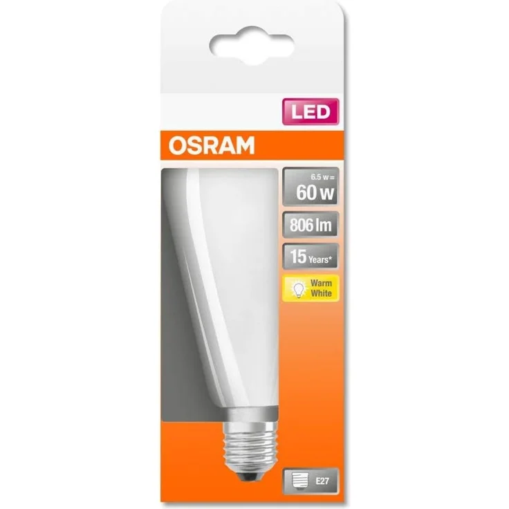 OSRAM Filament LED Lampe mit E27 Sockel, Warmweiss (2700K), Edison-Form, 6.5W, Ersatz für 55W-Glühbirne, matt, LED Retrofit CLASSIC ST, 10er-Pack – Bild 2