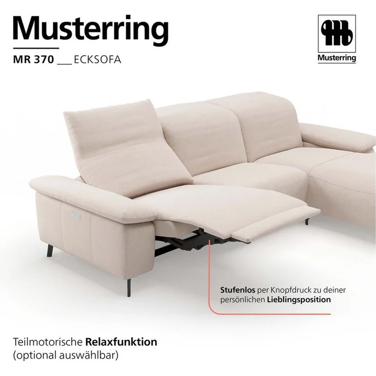 Musterring Ecksofa MR 370, intelligenter Komfort im modernen Design, Optionale Relaxfunktion, flexible Kopfteile & klappbare Armlehnen – Bild 4