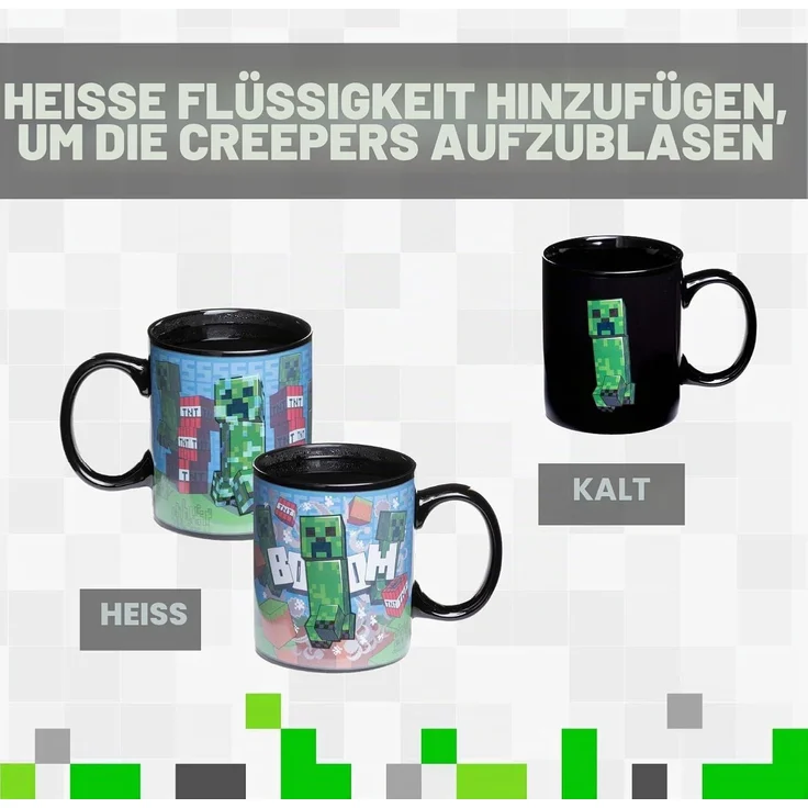 Paladone Minecraft Creeper Heat Change Mug Einzelbild 0 3 l Mehrfarbig Keramik Tasse Universal – Bild 2