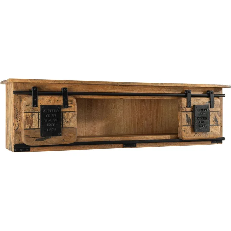 Wandregal Mango 130x25x35 natur lackiert RAILWAY #165