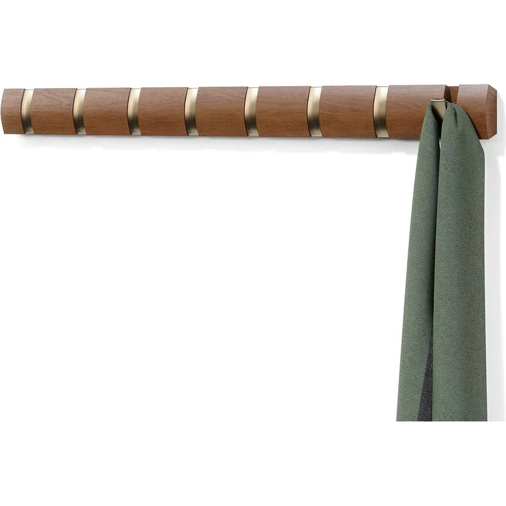 318858-1227 - FLIP 8 Wandhaken, walnuss/gold