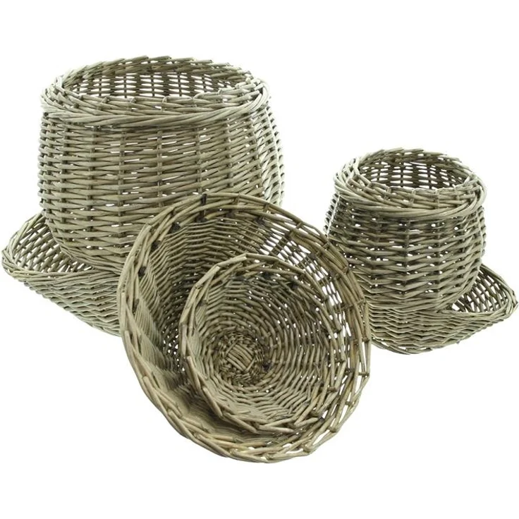 2x Gemüsekorb aus Weide, grau, 32 + 45 cm hoch, Kartoffelkorb, Zwiebelkorb, Weidenkorb – Bild 4