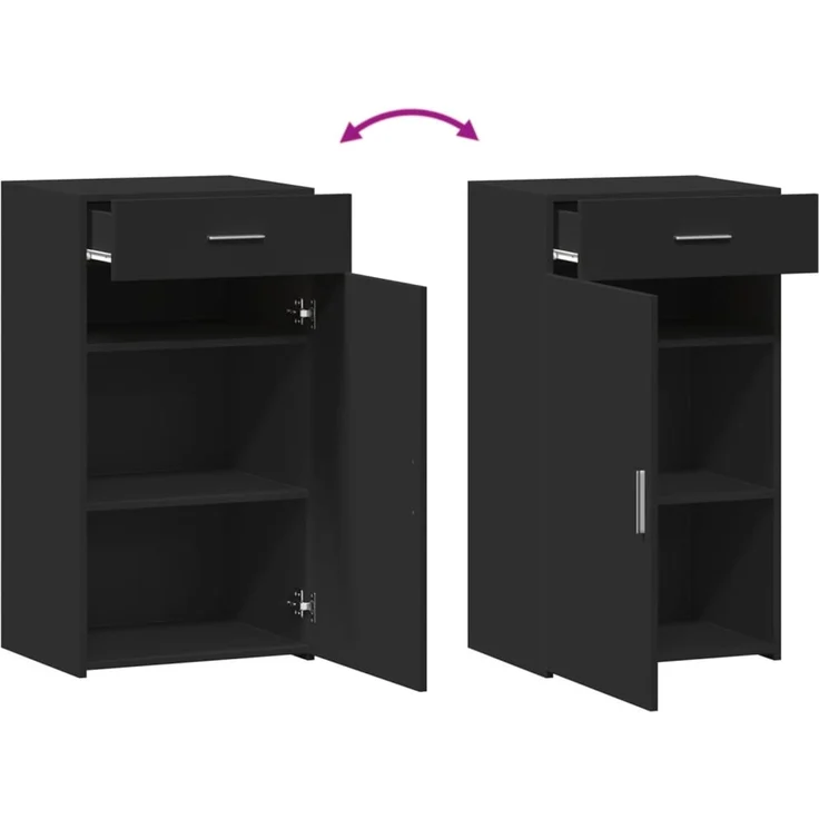 vidaXL Sideboard Schwarz 50x42,5x93 cm Holzwerkstoff 846293 – Bild 6