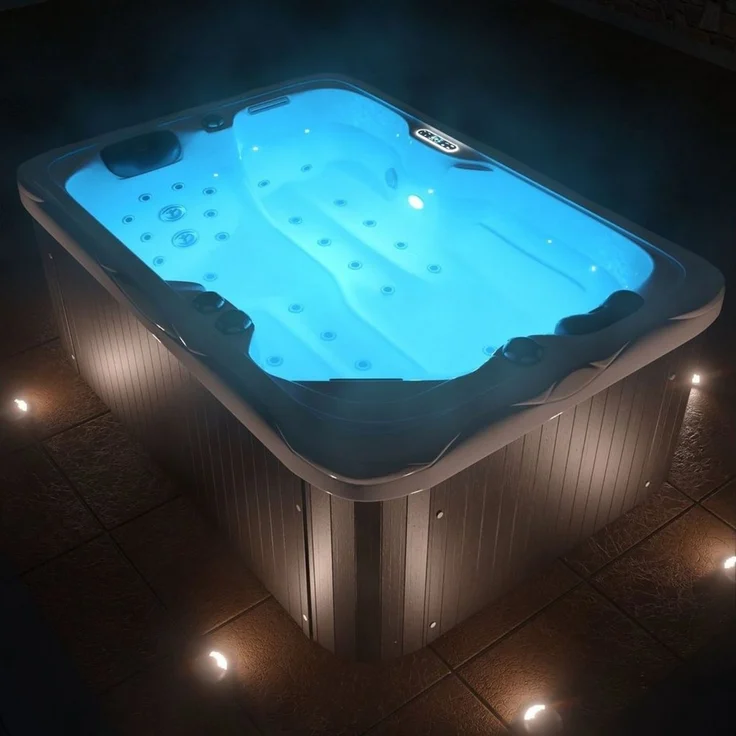 TroniTechnik Whirlpool Outdoor Whirlpool LEVANZO weiß, (3-tlg), LED, Heizungs-, Whirlpool-, Licht,- Pumpensteuerung – Bild 4