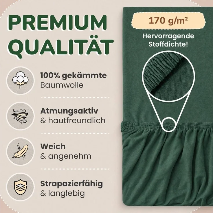 leevitex® Spannbettlaken in verschiedenen Größen und Farben, Jersey aus 100% Baumwolle, Jersey, Gummizug: rundum, (1 Stück), für Kinder- & Standardmatratzen, OEKO-TEX® STANDARD 100 zertifiziert – Bild 3