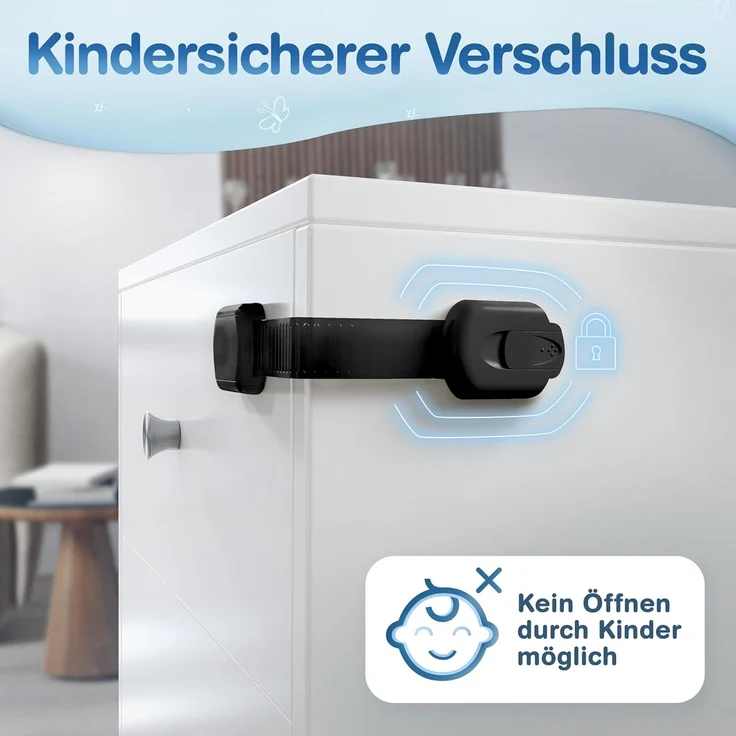 Schubladensicherung (Schwarz) (12 Stück) – Bild 4