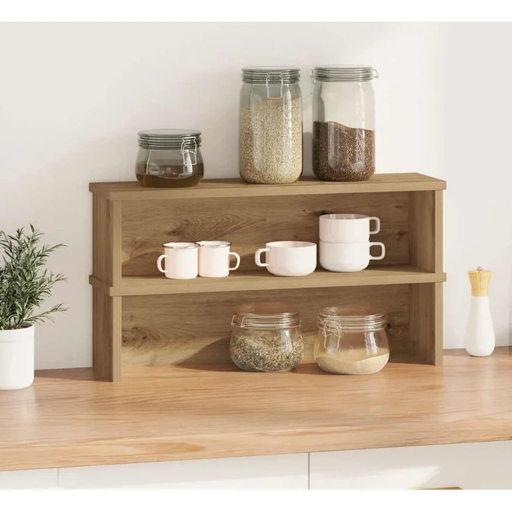 vidaXL Küchenregale Stapelbar 2 Stk. Artisan-Eiche 50 x 15 x 16 cm 860498 – Bild 2