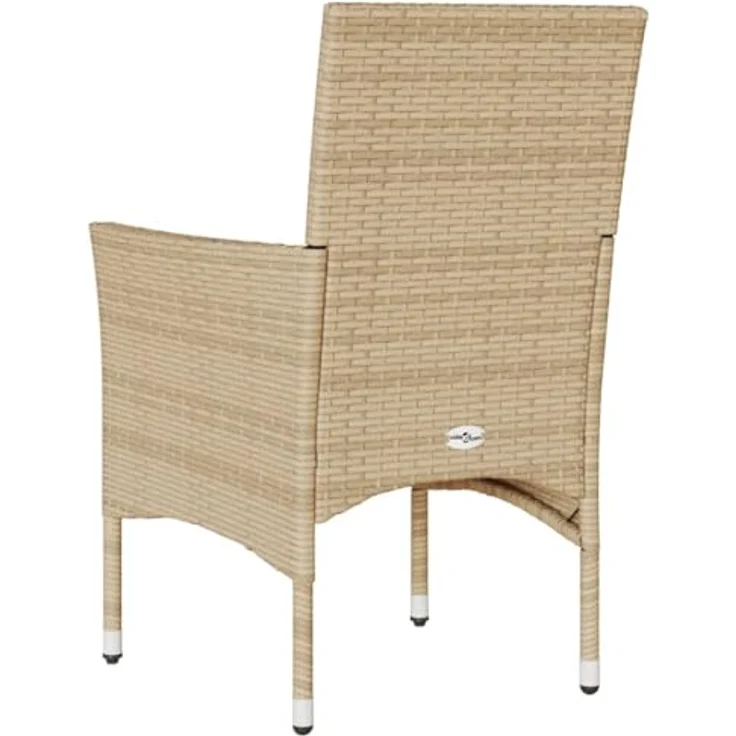 vidaXL Gartenstühle mit Kissen 2 Stk. Beige Poly Rattan 368113 – Bild 9