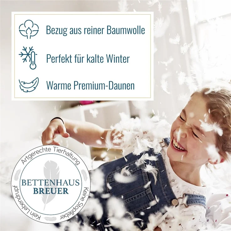 100% sibirische Winter Daunen Bettdecke Daunendecke 135x200 1100g warm – Bild 4