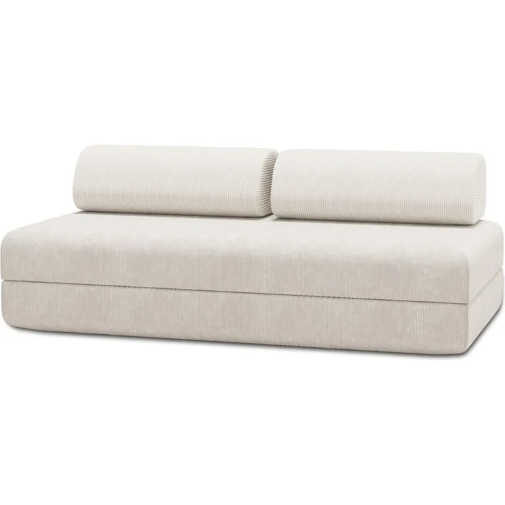 2-3-Sitzer-Schlafsofa aus weißem Cord – Bild 1