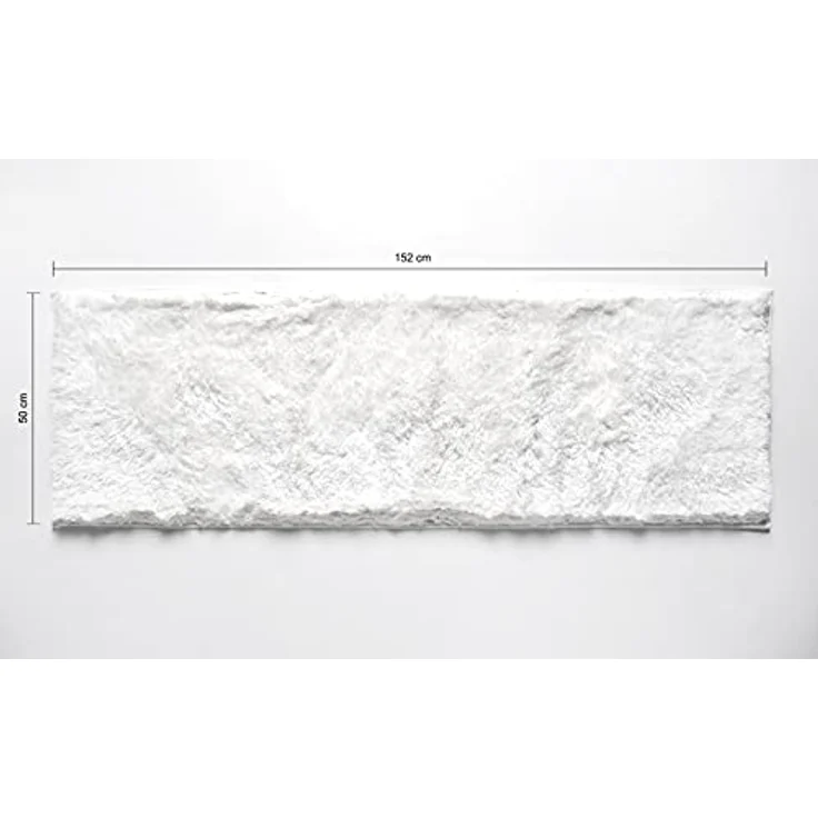 Penguin Home® rutschfeste, Flauschige, rubinrote Mikrofaser-Badematte|Farbe Weiß|Super weich und saugfähig mit dickem Flor und Latex-Rückseite für Badezimmerböden, Badeteppiche | Größe: 50x152 cm| – Bild 3