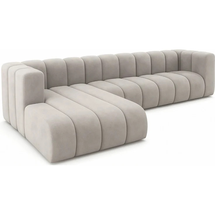 Kaiser Möbel Ecksofa Moderne aus Veloursstoff Salvador Grand L 318 cm, Ecksofa, Tiefe Sitzflächen,Premium-Velours Salvador,Design Soft-Cube – Bild 3