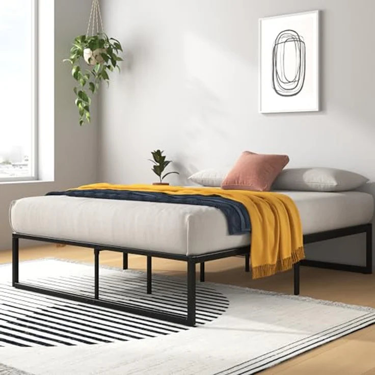 Zinus Lorelai Bett 180x200 cm – Bettrahmen Höhe 36 cm mit Stauraum unter dem Bett – Plattbettrahmen aus Metall – Schwarz – Bild 4