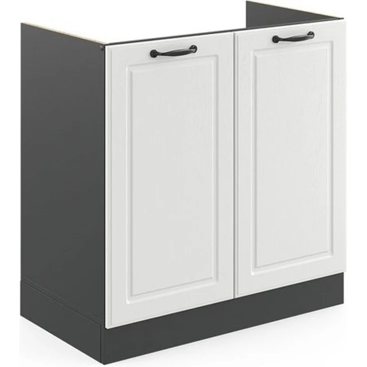 Spülenunterschrank R-Line Weiß Landhaus 80 cm ohne Arbeitsplatte Vicco – Bild 4