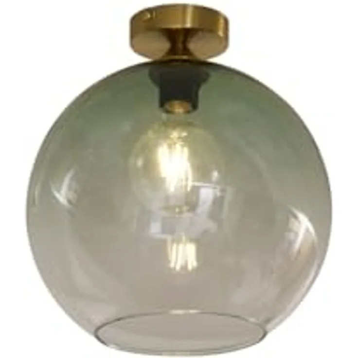 Qazqa Deckenleuchte Sandra, ohne Leuchtmittel, Extra-Warmweiß, QAZQA Deckenleuchte, e27, Grün, Glas, Art Deco