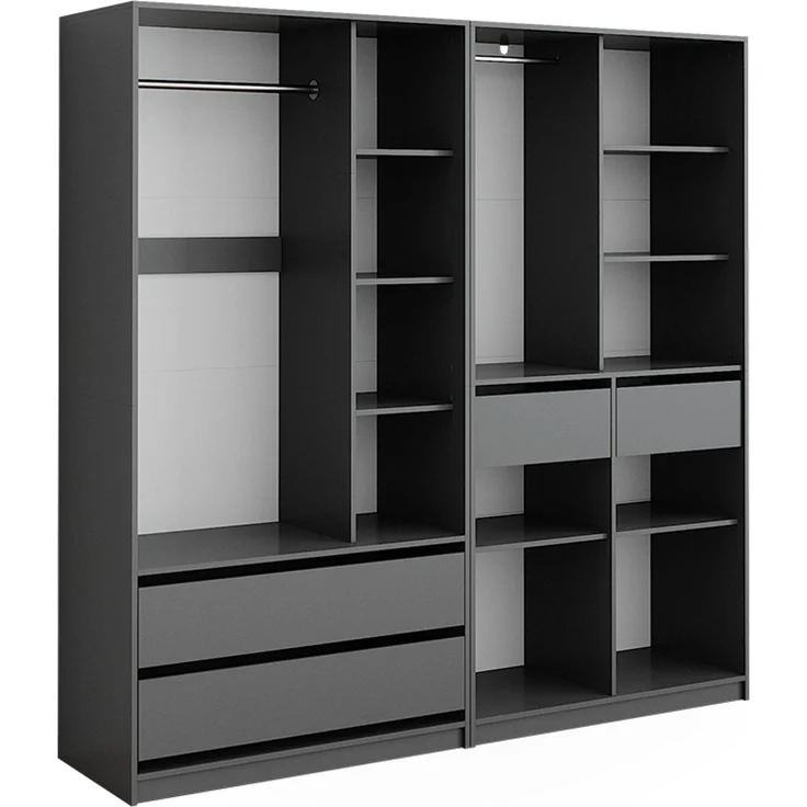 Kleiderschrank Elmo Anthrazit 200 x 200 cm 2er Set Vicco – Bild 1