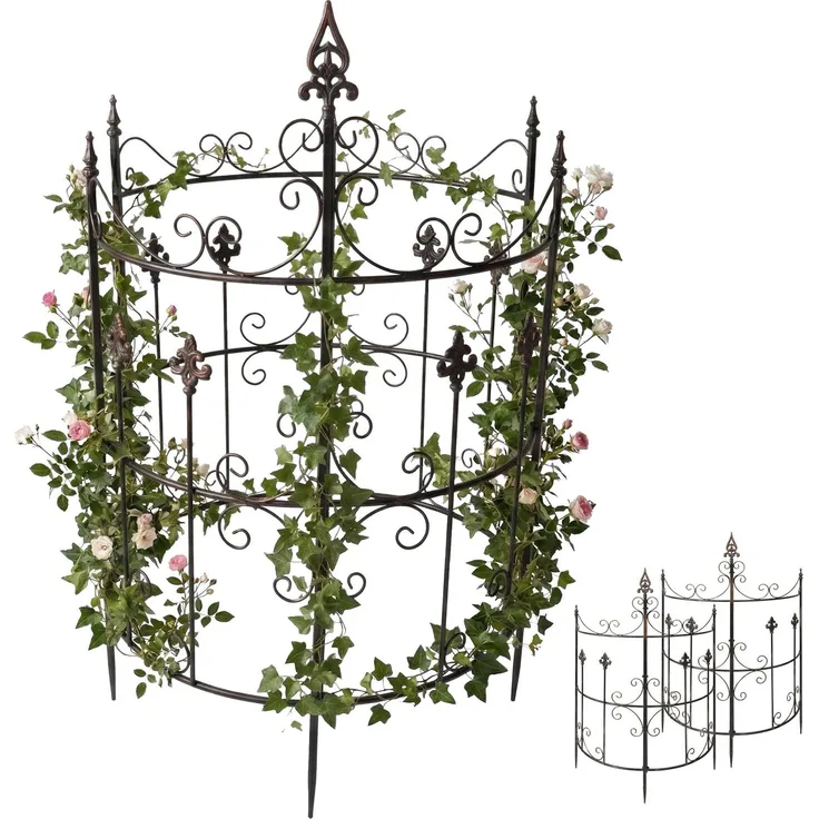 CLP Rankgitter Metall 2er Set Klivia, dekorative Rankhilfe mit Zierspitzen,bronze