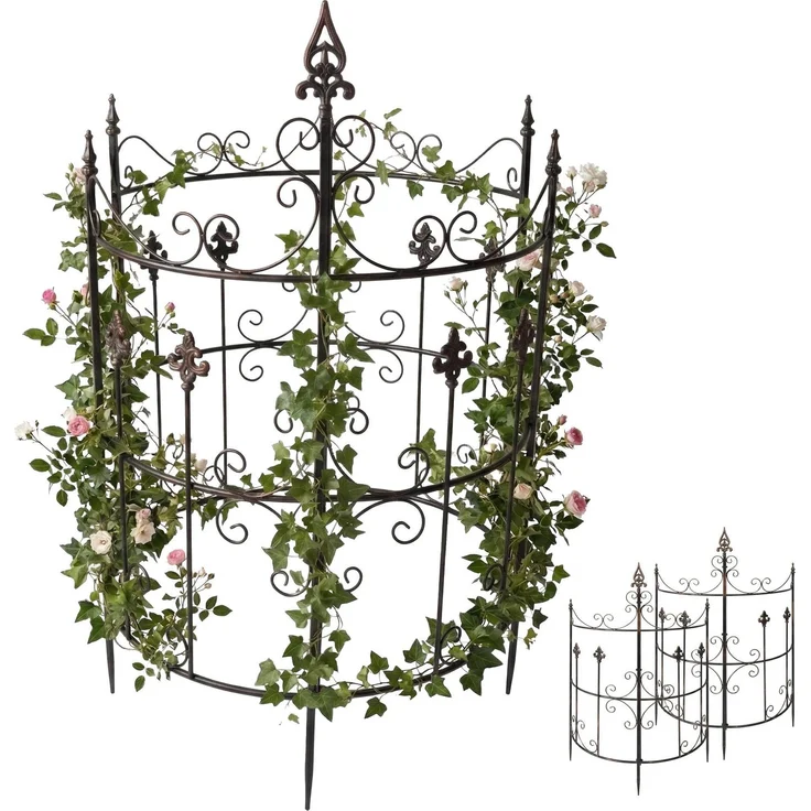 CLP Rankgitter Metall 2er Set Klivia, dekorative Rankhilfe mit Zierspitzen,bronze – Bild 1