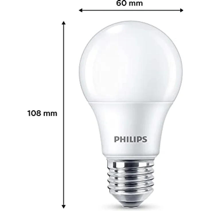Philips LED classic Lampe 60W E27 Warmw 806lm Plaste weiß 2erP – Bild 4