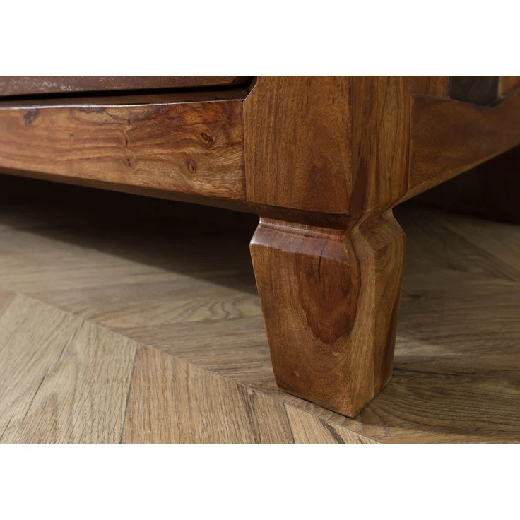 Sideboard Sheesham 140 x 45 x 80 dunkelbraun lackiert ANCONA #222 – Bild 7