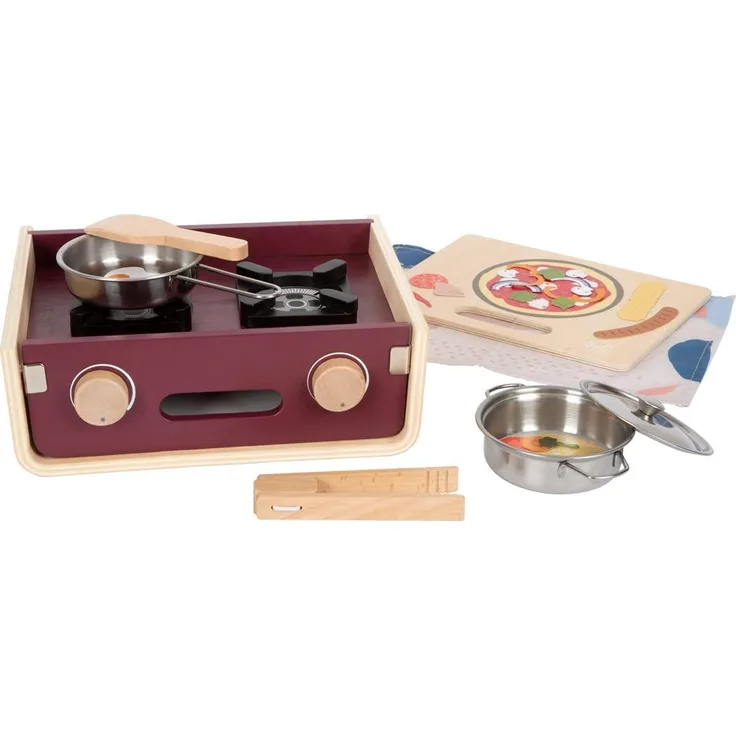small foot Kinderküche Camping \"tasty\", Spielküche mit viel Zubehör, Rollenspielzeug für Kinder ab 3 Jahren, 12390