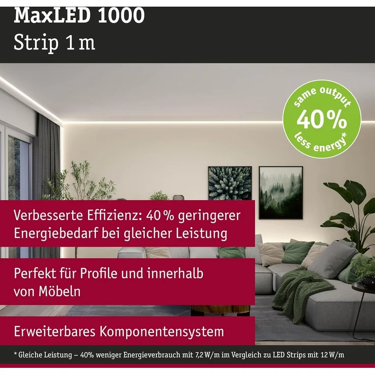 Paulmann 71245 MaxLED 1000 LED Einzelstrip 1m 2700K – Bild 2
